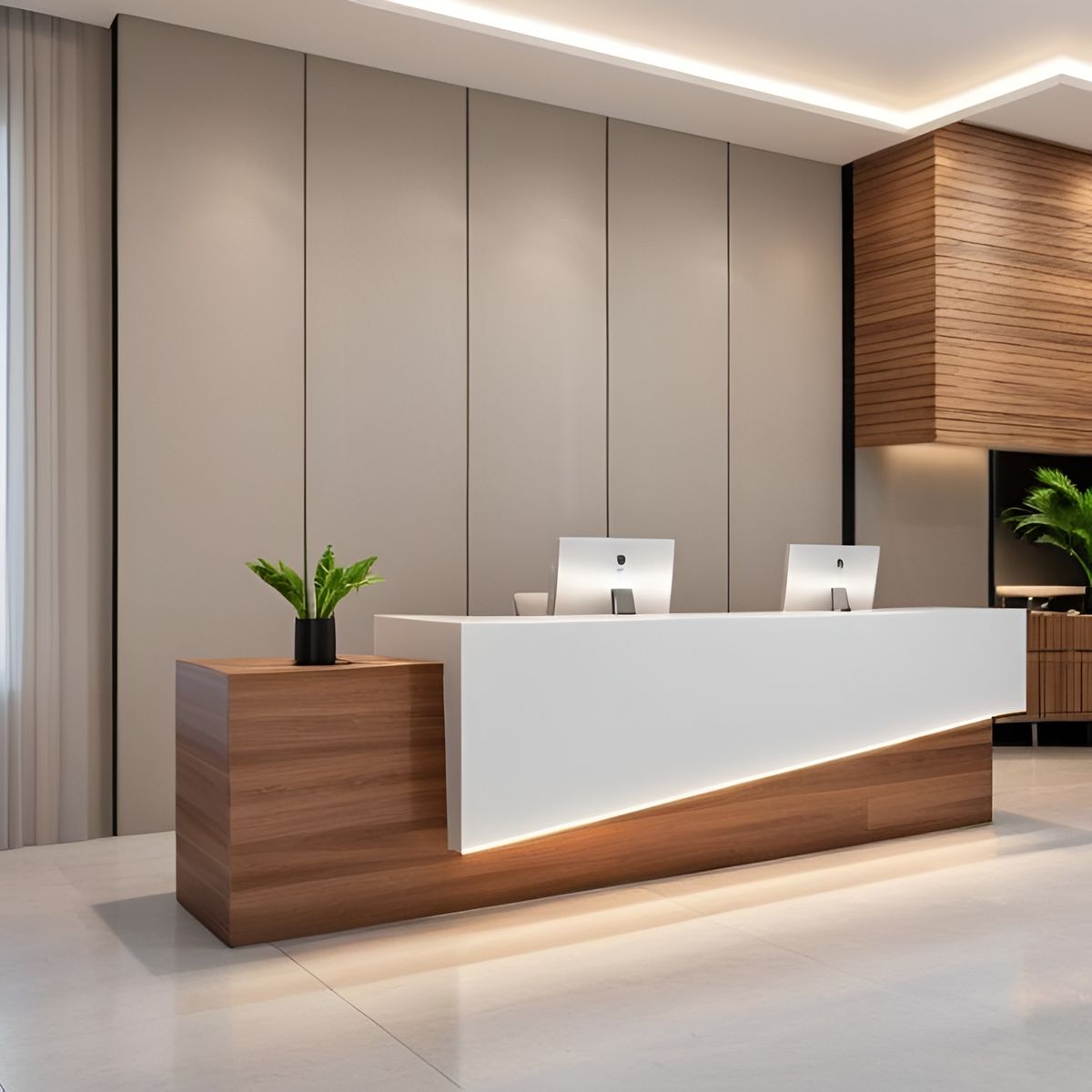Executive Reception Suite featuring Recessed Downlights & Accent Glow #10